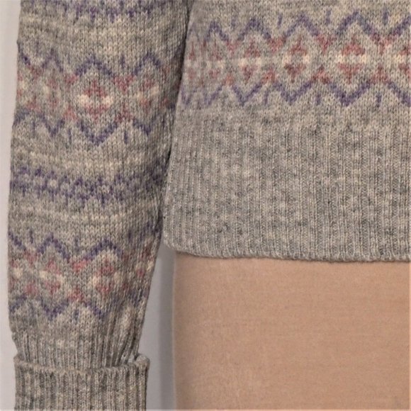 Parkhurst Vintage 100% Shetland wool Fair Isle Crew Neck Sweater Size L - Picture 5 of 8